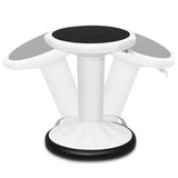 Adjustable Active Learning Stool Sitting Home Office Wobble Chair with Cushion Seat -White