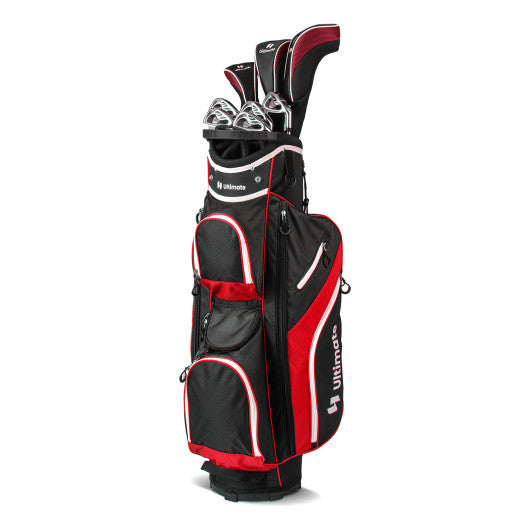 Golf Cart Bag with 14 Way Top Dividers-Red