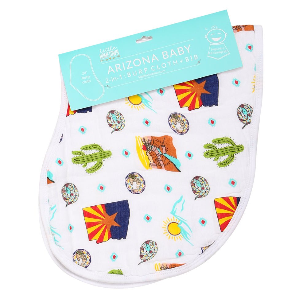 Baby Burp Cloth & Bib Combo:  Arizona by Little Hometown