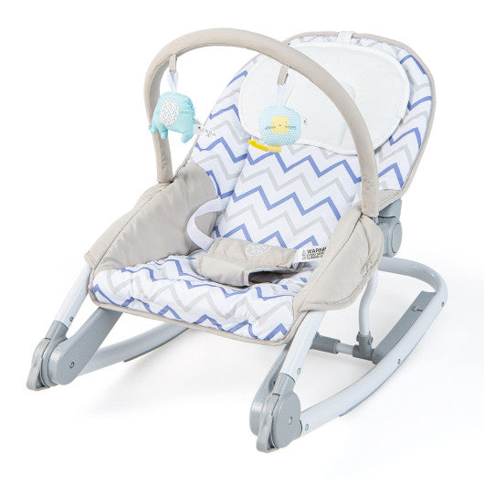 2-in-1 Baby Bouncer with 3-level Adjustable Backrest-Gray