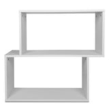 2-tier Irregular Wood Bookshelf for Home and Office-White