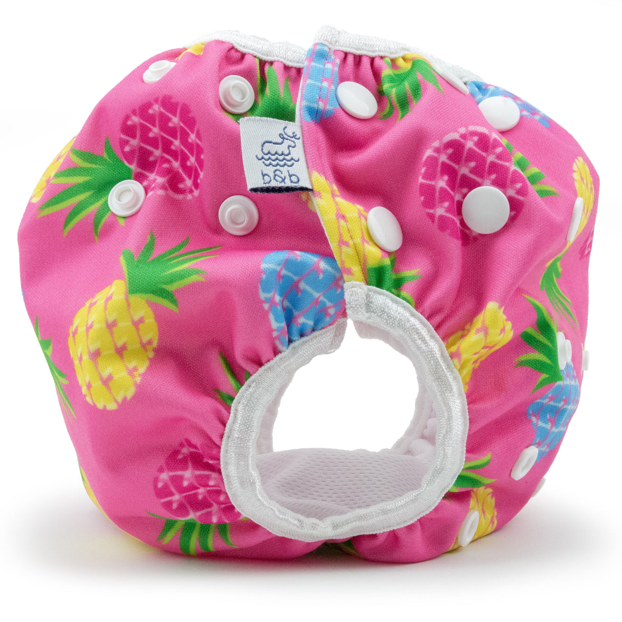 Large Pink Pineapples Nageuret Premium Reusable Swim Diaper, Adjustable 2-5 Years by Beau & Belle Littles