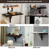 31.5 x 23.5 Inch Wall Mounted Folding Table for Small Spaces-Brown