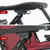 Oversize Lounge Chair Patio Heavy Duty Folding Recliner-Dark Red