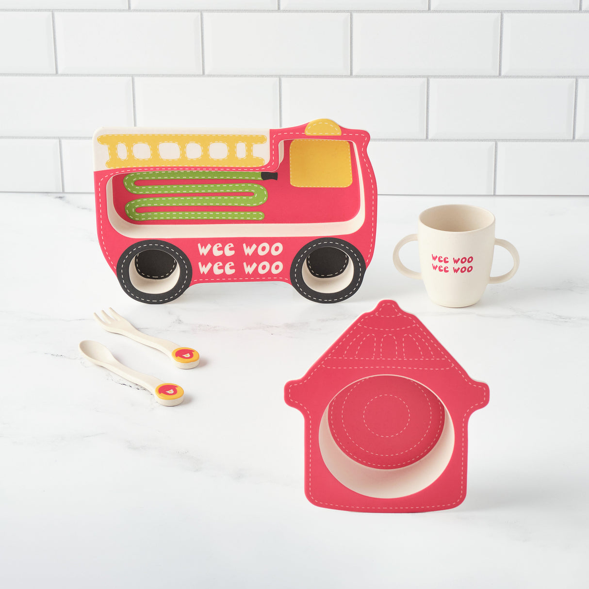 Firefighter Shaped Dinner Set by Bamboozle Home