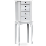 2 Colors Armoire Storage Standing Jewelry Cabinet with Mirror-White