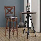 Swivel X-back Upholstered Counter Height Bar Stool with PVC Cushioned Seat-29 Inch