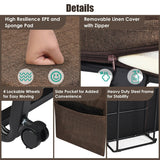 Folding Guest Sleeper Bed w/6 Position Adjustment-Brown