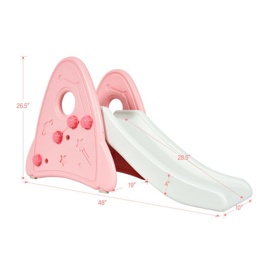 Freestanding Baby Slide Indoor First Play Climber Slide Set for Boys Girls -Pink