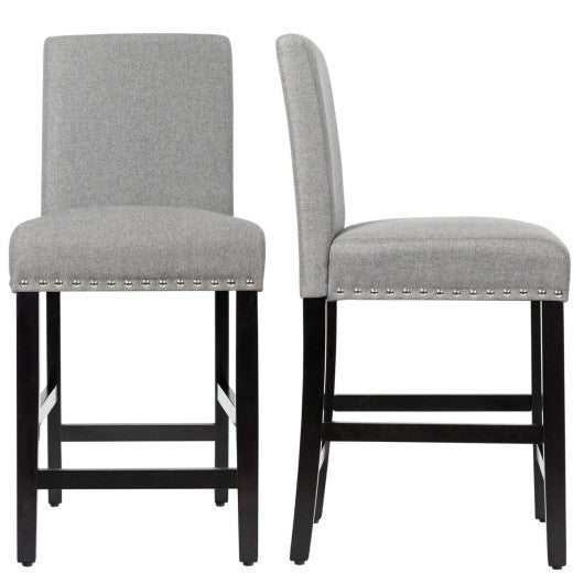 25 Inch Kitchen Chairs with Rubber Wood Legs-Gray