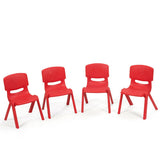 4-pack Kids Plastic Stackable Classroom Chairs-Red