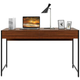 2-Drawer Computer Desk Study Table Home Office Writing Workstation-Brown