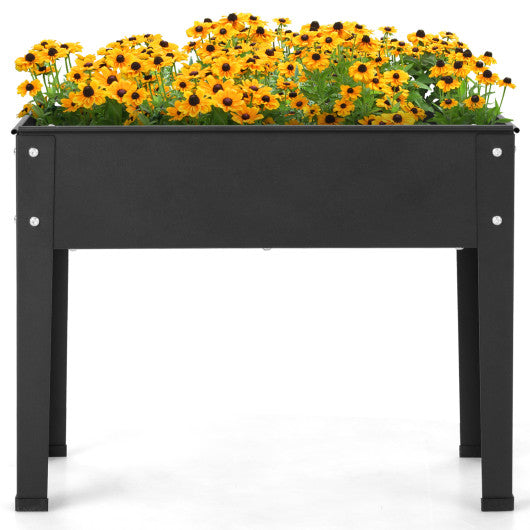 Metal Raised Garden Bed with Legs and Drainage Hole for Vegetable Flower-24 x 11 x 18 inches