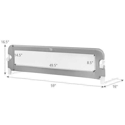 59-Inch Extra Long Bed Rail Guard-Gray