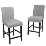 25 Inch Kitchen Chairs with Rubber Wood Legs-Gray