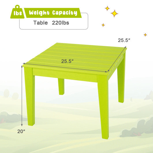 25.5 Inch Square Kids Activity Play Table-Green
