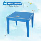 25.5 Inch Square Kids Activity Play Table-Blue