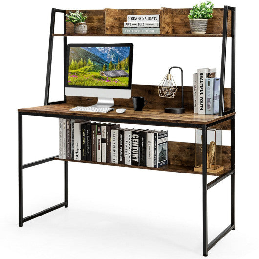 47-Inch Computer Desk Writing Study Table Workstation-Rustic Brown
