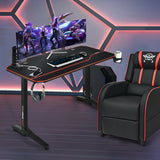 55 Inch Gaming Desk with Free Mouse Pad with Carbon Fiber Surface