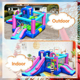 Inflatable Bounce Castle with Dual Slides and Climbing Wall without Blower