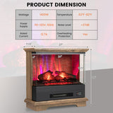 27 Inch Freestanding Fireplace with Remote Control-Brown