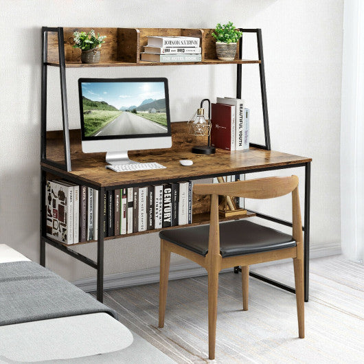 47-Inch Computer Desk Writing Study Table Workstation-Rustic Brown
