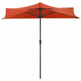 9Ft Patio Bistro Half Round Umbrella -Orange