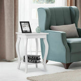 Accent Sofa End Side Table-White