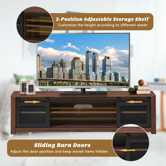 TV Stand Entertainment Center for TV's up to 65 Inch with Adjustable Shelves-Brown