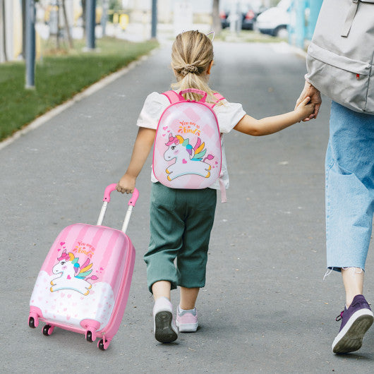 2 Pieces 12 Inch 16 Inch Kids Luggage Set with Backpack and