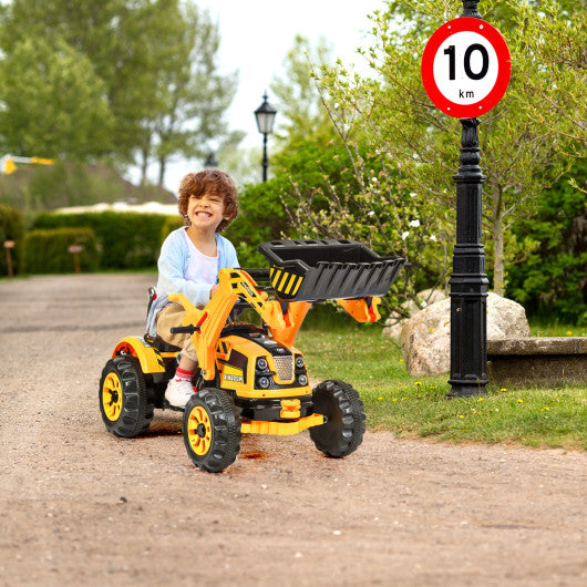 12 V Battery Powered Kids Ride on Dumper Truck-Yellow.