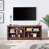 58 Inch Wood TV Stand for TVs up to 65 Inches with 4 Open Storage Shelves