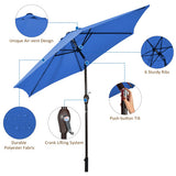 10 Feet Outdoor Patio Umbrella with Tilt Adjustment and Crank-Blue