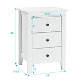 2 pcs Nightstand End Beside Table Drawers