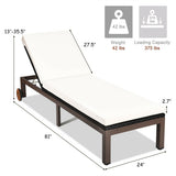Back Adjustable Cushioned Patio Rattan Lounge Chair