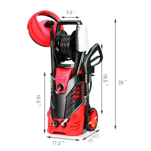 3000 PSI Electric High Pressure Washer With Patio Cleaner -Red