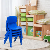 4-pack Kids Plastic Stackable Classroom Chairs-Blue