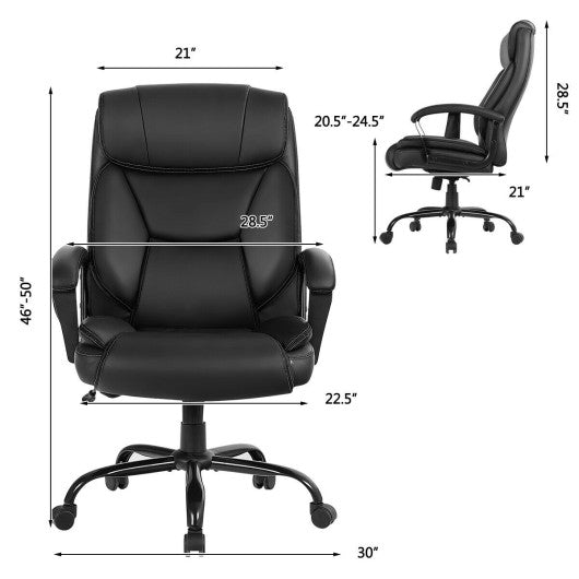 Massage Executive Office Chair with 6 Vibrating Points-Black