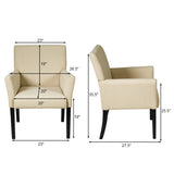 Executive Guest Chair Reception Waiting Room Arm Chair-Beige