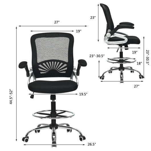 Ergonomic Mesh Drafting Chair - Serena Adjustable, Breathable Mesh