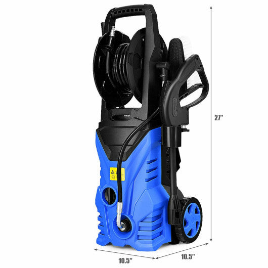 1800W 2030PSI Electric Pressure Washer Cleaner with Hose Reel-Blue