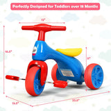 2 in 1 Toddler Tricycle Balance Bike Scooter Kids Riding Toys w/ Sound & Storage-Blue