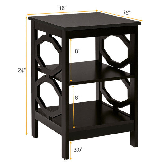 3-tier Nightstand Sofa Side End Accent Table-Coffee