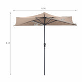 9Ft Patio Bistro Half Round Umbrella -Beige