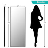 59''Full Length Mirror Large Rectangle Bedroom Mirror-Black