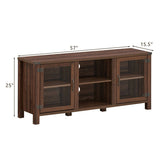 TV Stand Entertainment Center for TVs up to 65 Inch with Storage Cabinets-Walnut