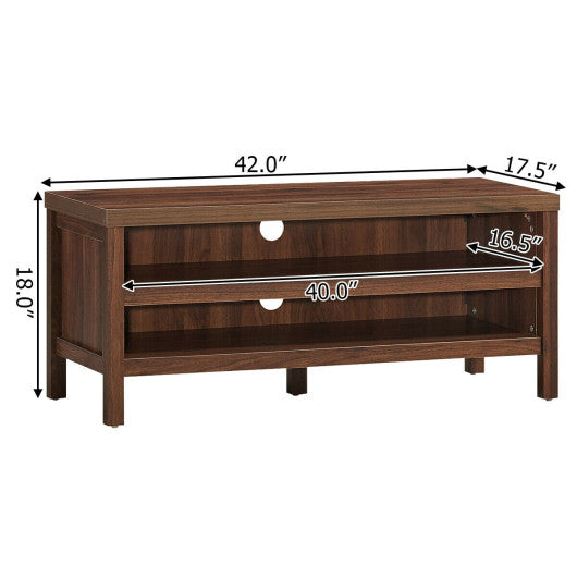 3-Tier TV Stand Console Cabinet for TV's up to 45 Inch with Storage Shelves-Walnut