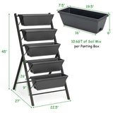 5-Tier Raised Garden Bed with Water Drainage for Flowers Vegetables