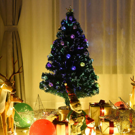 Pre-Lit Fiber Optical Firework Christmas Tree-4'