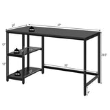 47"/55" Computer Desk Office Study Table Workstation Home with Adjustable Shelf Black-M